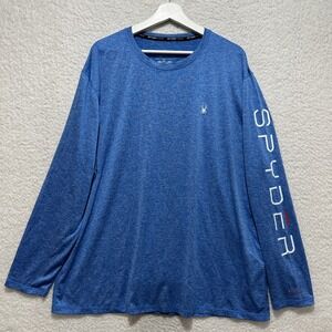 Spyder Long Sleeve Active Swim Shirt UPF 50+ Men's Size 2XL Blue Rash Guard